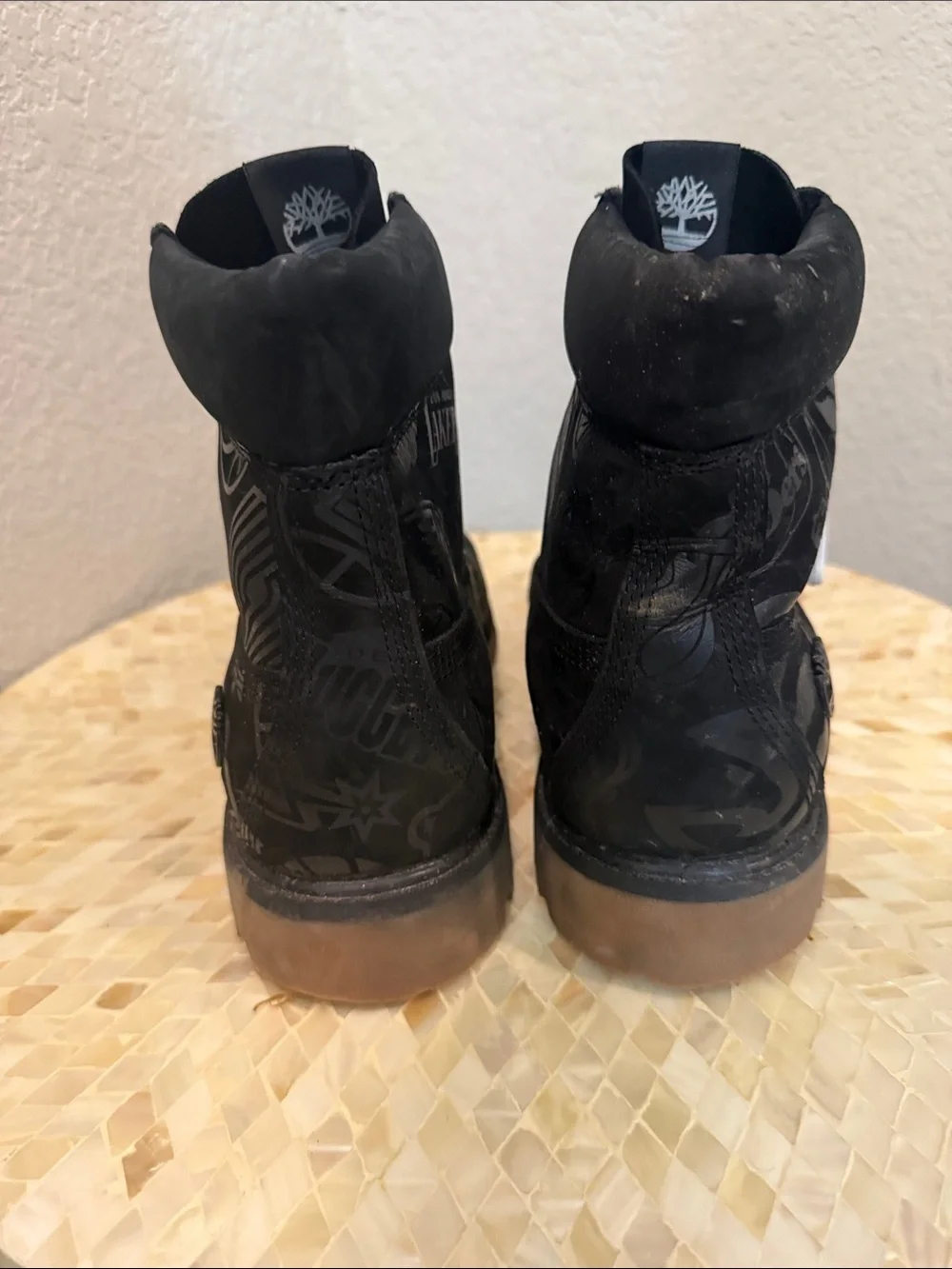 Timberland Black NBA Logo and teams Graphic Lace-Up Boot size 12 M